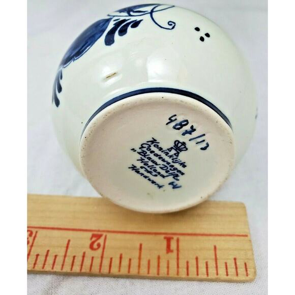 Vintage Mini Koninklijke Holland Blauw Blue Cobalt Flower Delfe Pitcher Handmade - Picture 4 of 6